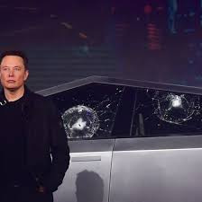 Cybertruck broken window signifying the broken dream of realizing its not free money when they learn Theta Decay on Weekends is real