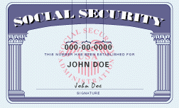 Sample US Social Security Card for verifying Texas teacher social security repeal eligibility